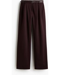 H&M - Pantalon En Twill Avec Ceinture - Lyst
