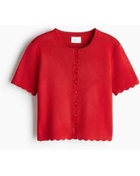 H&M - Feinstrick-Cardigan mit Wellenkanten - Lyst