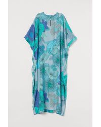 H&M Large-flowered kaftan - Blau