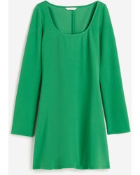 H&M - Jerseykleid mit Karree-Ausschnitt - Lyst
