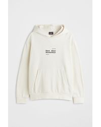 H&M Hoodie Relaxed Fit - Weiß