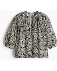 H&M - Popelinebluse mit Ballonärmeln - Lyst