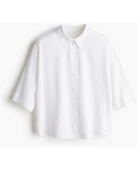 H&M - Bluse aus Leinenmix - Lyst