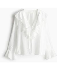 H&M - Bluse mit Volants - Lyst