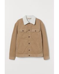 H&M Lined Corduroy Jacket - Natural