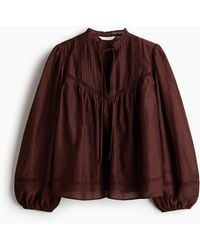 H&M - Bluse aus Viskosegemisch mit Spitze - Lyst