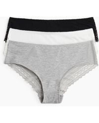 H&M - Set Van 3 Katoenen Slips Met Kant - Lyst