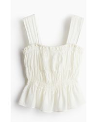 H&M - Peplum-Top aus Crêpe - Lyst