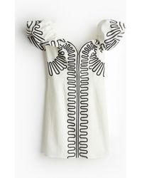 H&M - Schulterfreies Kleid aus Leinenmix - Lyst