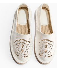 H&M - Espadrilles Met Broderie Anglaise - Lyst