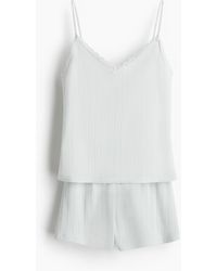 H&M - Baumwollpyjama mit Pointellemuster - Lyst