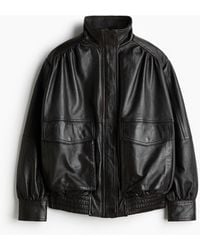 H&M - Oversized Leren Jack - Lyst