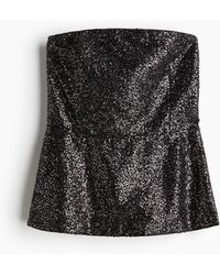 H&M - Bandeau-Top mit Pailletten - Lyst