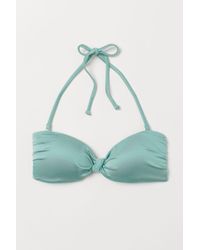 H&M Wattiertes Bandeau-Bikinitop - Grün