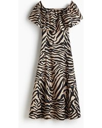 H&M - Off-Shoulder-Kleid mit Volant - Lyst