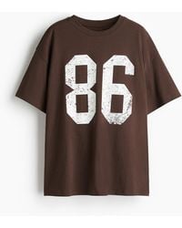 H&M - Oversized T-Shirt mit Print - Lyst
