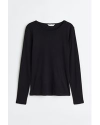 H&M - Geripptes Jerseyshirt - Lyst