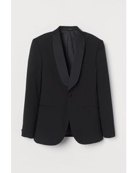 H&M Slim Fit Tuxedo Jacket - Black