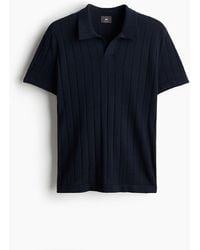 H&M - Poloshirt aus feinem Rippstrick in Regular Fit - Lyst