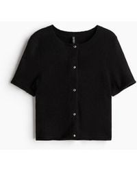 H&M - Feinstrick-Cardigan mit Kurzarm - Lyst