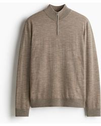 H&M - Merinopullover mit Zipper in Regular Fit - Lyst