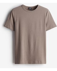 H&M - T-shirt Slim Fit en lyocell côtelé mélangé - Lyst
