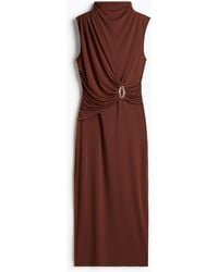 H&M - Drapiertes Kleid mit Turtleneck - Lyst