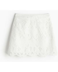 H&M - Rok Met Broderie Anglaise - Lyst