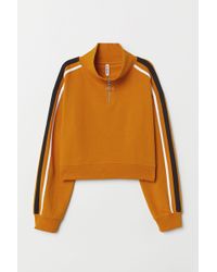 H&M Stand-up Collar Sweatshirt - Yellow