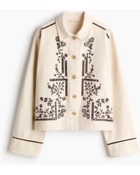 H&M - Twill Jasje Met Borduursel - Lyst