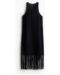 H&M - Strickkleid im Häkellook mit Fransenbesatz - Lyst