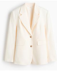 H&M - Single-breasted Blazer Van Linnenmix - Lyst