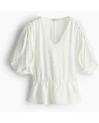 H&M - Bluse mit Kordelzugdetails - Lyst