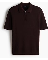 H&M - Structuurgebreid Poloshirt - Lyst
