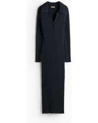 H&M - Robe En Maille Côtelée Avec Col - Lyst