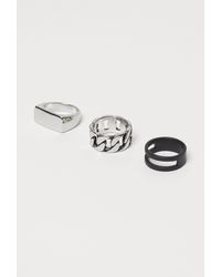 H&M 3er-Pack Ringe - Mettallic