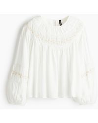 H&M - Viskosebluse mit Stickerei - Lyst