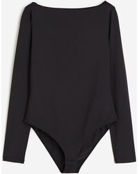H&M - Body mit U-Boot-Ausschnitt - Lyst