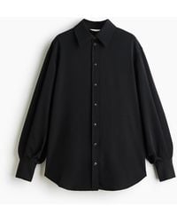 H&M - Oversized-Bluse mit Puffärmeln - Lyst