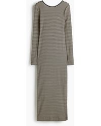 H&M - Geripptes Kleid mit U-Ausschnitt im Rücken - Lyst