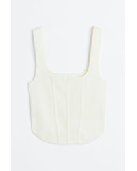 H&M - Top façon corset en maille fine - Lyst