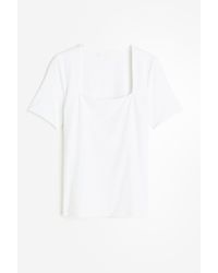 H&M - Shirt mit eckigem Ausschnitt - Lyst