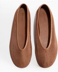 H&M - Ballerinas aus Leder-Mesh - Lyst