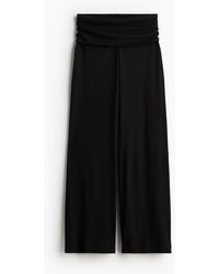 H&M - Geribde Broek Met Wijde Pijpen - Lyst