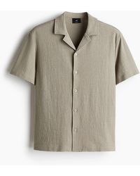 H&M - Chemise Regular Fit En Jersey Avec Col Cubain - Lyst