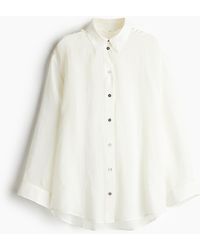 H&M - Oversized Bluse aus Ramie - Lyst