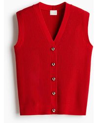 H&M - Weste in Rippstrick - Lyst