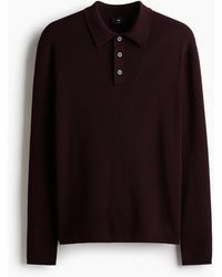 H&M - Polo Slim Fit En Maille Côtelée - Lyst