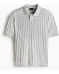 H&M - Poloshirt Van Structuurtricot - Lyst