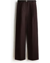 H&M - Broek Van Linnenmix Met Ceintuur - Lyst